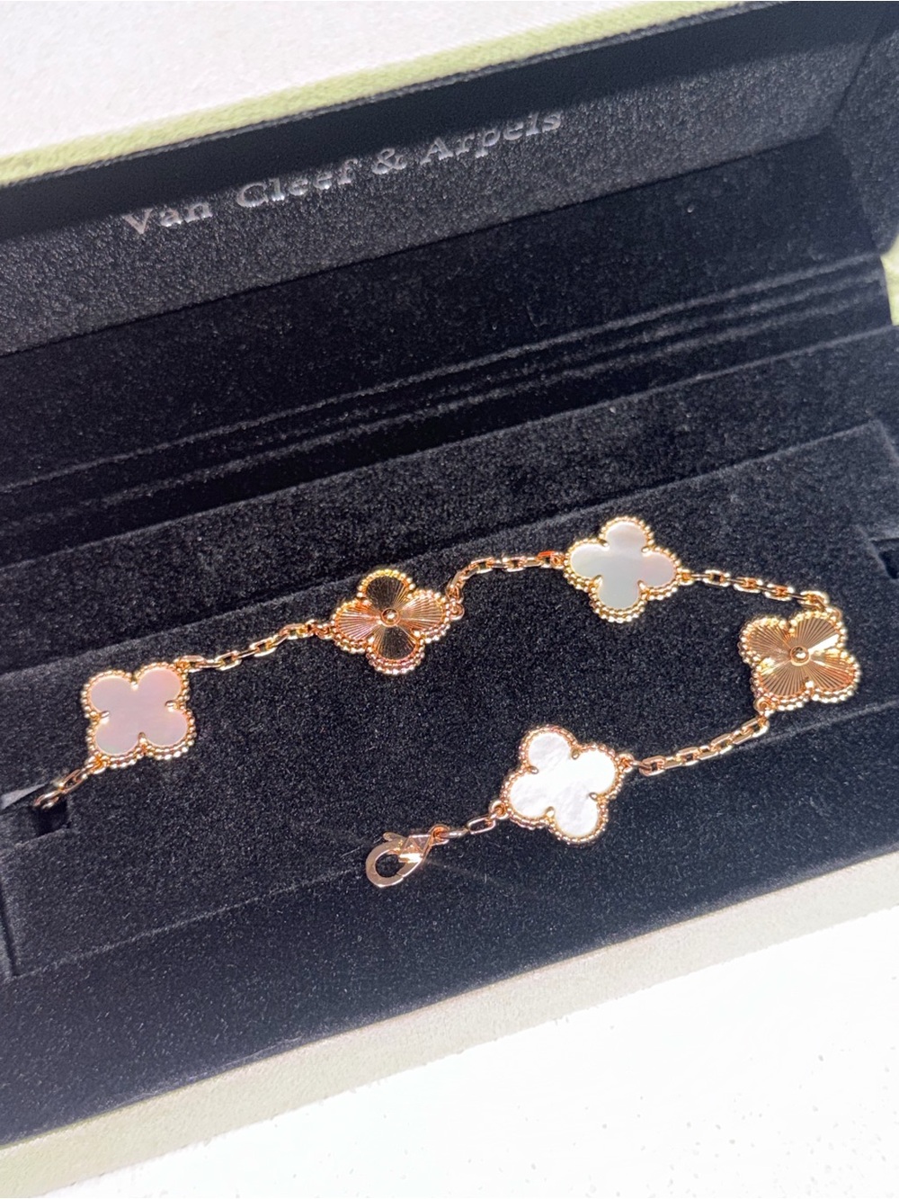 Van Cleef & Arpels Rose Gold Alhambra Bracelet with White Mother-of-Pearl - Picture 2 of 5